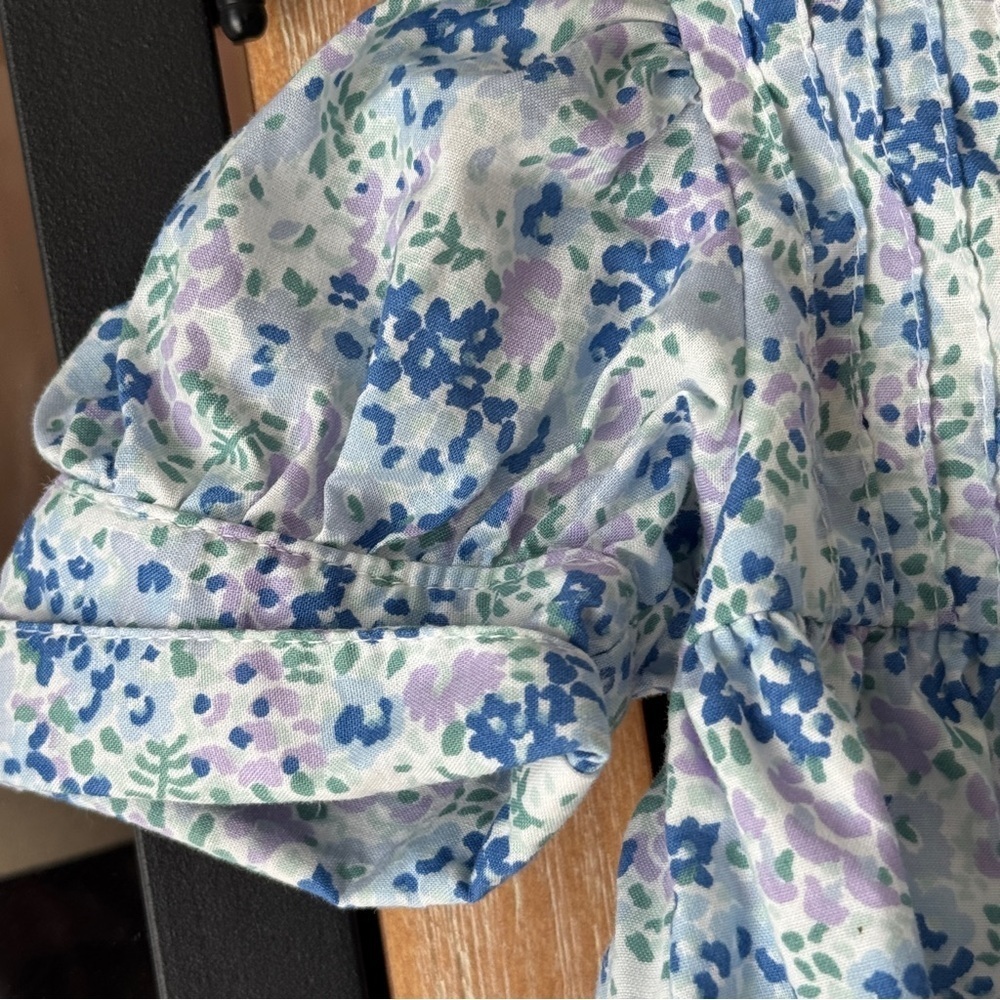 Vintage Laura Ashley dress set floral lace collar baby girl bloomers print puff - Picture 9 of 12